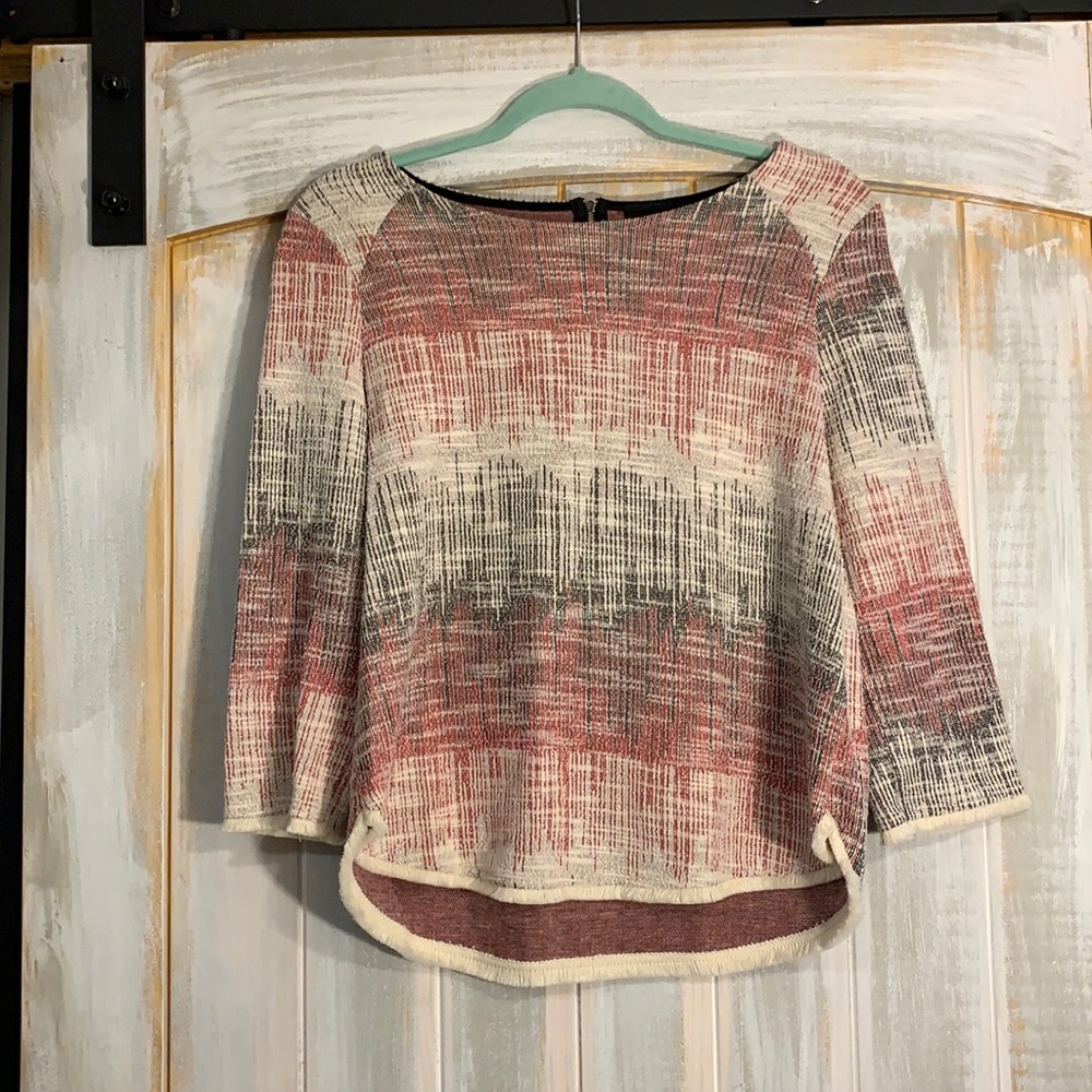 W5 Textured Zip Back Blouse